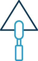 Trowel Line Blue Two Color Icon vector