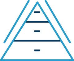 Pyramid Chart Line Blue Two Color Icon vector