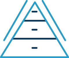 Pyramid Chart Line Blue Two Color Icon vector