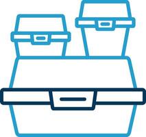 Tupperware Line Blue Two Color Icon vector