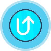 U Turn Flat Multi Circle Icon vector