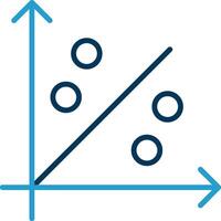 Scatter Graph Line Blue Two Color Icon vector