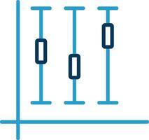 Box Plot Line Blue Two Color Icon vector