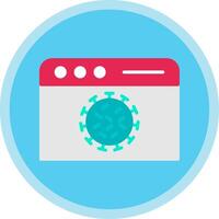 Web Page Infection Flat Multi Circle Icon vector