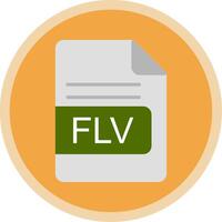 flv archivo formato plano multi circulo icono vector