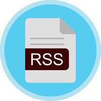 rss archivo formato plano multi circulo icono vector