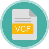 vcf archivo formato plano multi circulo icono vector