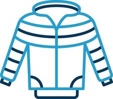 Jacket Line Blue Two Color Icon vector