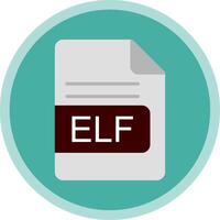 ELF File Format Flat Multi Circle Icon vector