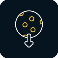 Moon Line Yellow White Icon vector