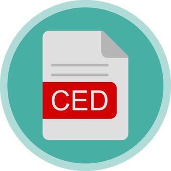 CED File Format Flat Multi Circle Icon vector