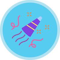 Party Horn Flat Multi Circle Icon vector