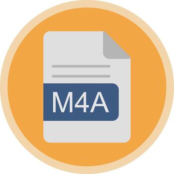 M4A File Format Flat Multi Circle Icon vector