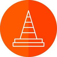 Traffic Cone Line Yellow White Icon vector