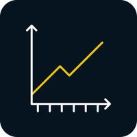 Chart Line Yellow White Icon vector