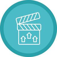 Clapperboard Line Multi Circle Icon vector