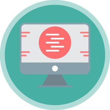 Code Development Flat Multi Circle Icon vector