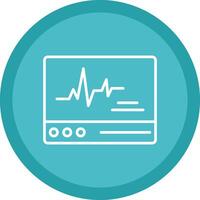 ECG Monitor Line Multi Circle Icon vector