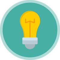 Lightbulb Flat Multi Circle Icon vector