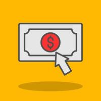 Pay Per Click Filled Shadow Icon vector
