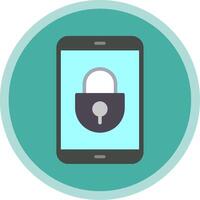 Mobile Security Flat Multi Circle Icon vector