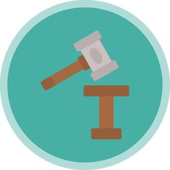 Mallet Flat Multi Circle Icon vector