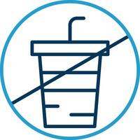 No Drink Line Blue Two Color Icon vector