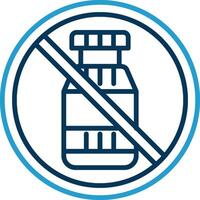 Prohibited Sign Line Blue Two Color Icon vector