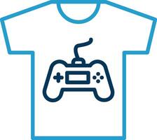 Tshirt Line Blue Two Color Icon vector