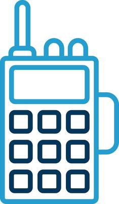 Walkie Talkie Line Blue Two Color Icon