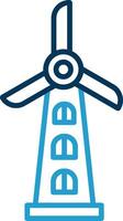 Windmill Line Blue Two Color Icon vector