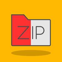 Zip Files Filled Shadow Icon vector