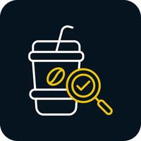 Coffee Line Yellow White Icon vector