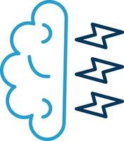 Brainstorming Line Blue Two Color Icon vector
