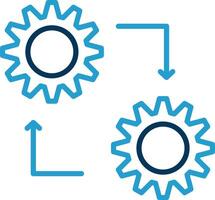 metodología línea azul dos color icono vector