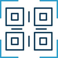 Qr Code Line Blue Two Color Icon vector