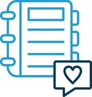 Favourite Subject Line Blue Two Color Icon vector