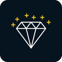 Diamond Line Yellow White Icon vector