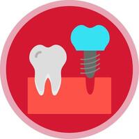 implantes plano multi circulo icono vector