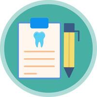 Dental Report Flat Multi Circle Icon vector