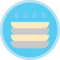 Dishes Flat Multi Circle Icon vector