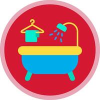 Bathtub Flat Multi Circle Icon vector