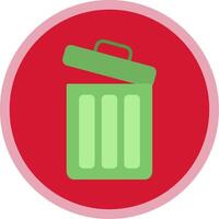 Trash Flat Multi Circle Icon vector