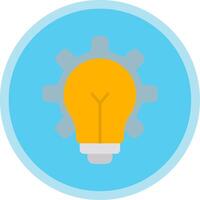 Lightbulb Flat Multi Circle Icon vector