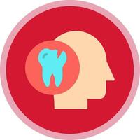 Toothache Flat Multi Circle Icon vector