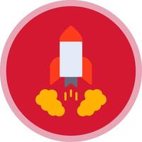 Rocket Launch Flat Multi Circle Icon vector