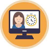 Timer Flat Multi Circle Icon vector