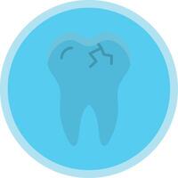 Broken Tooth Flat Multi Circle Icon vector