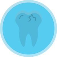 Broken Tooth Flat Multi Circle Icon vector