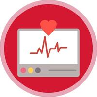 ECG Monitor Flat Multi Circle Icon vector